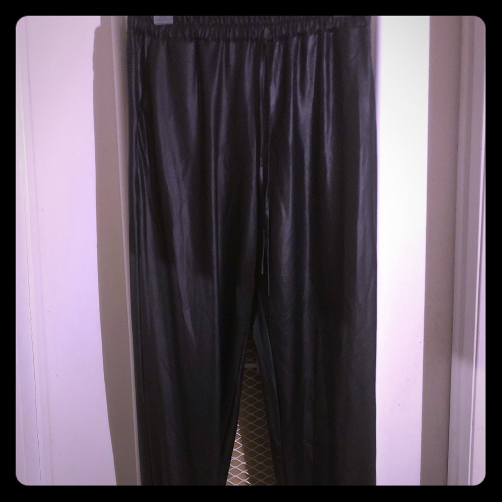 Black shiny Joggers